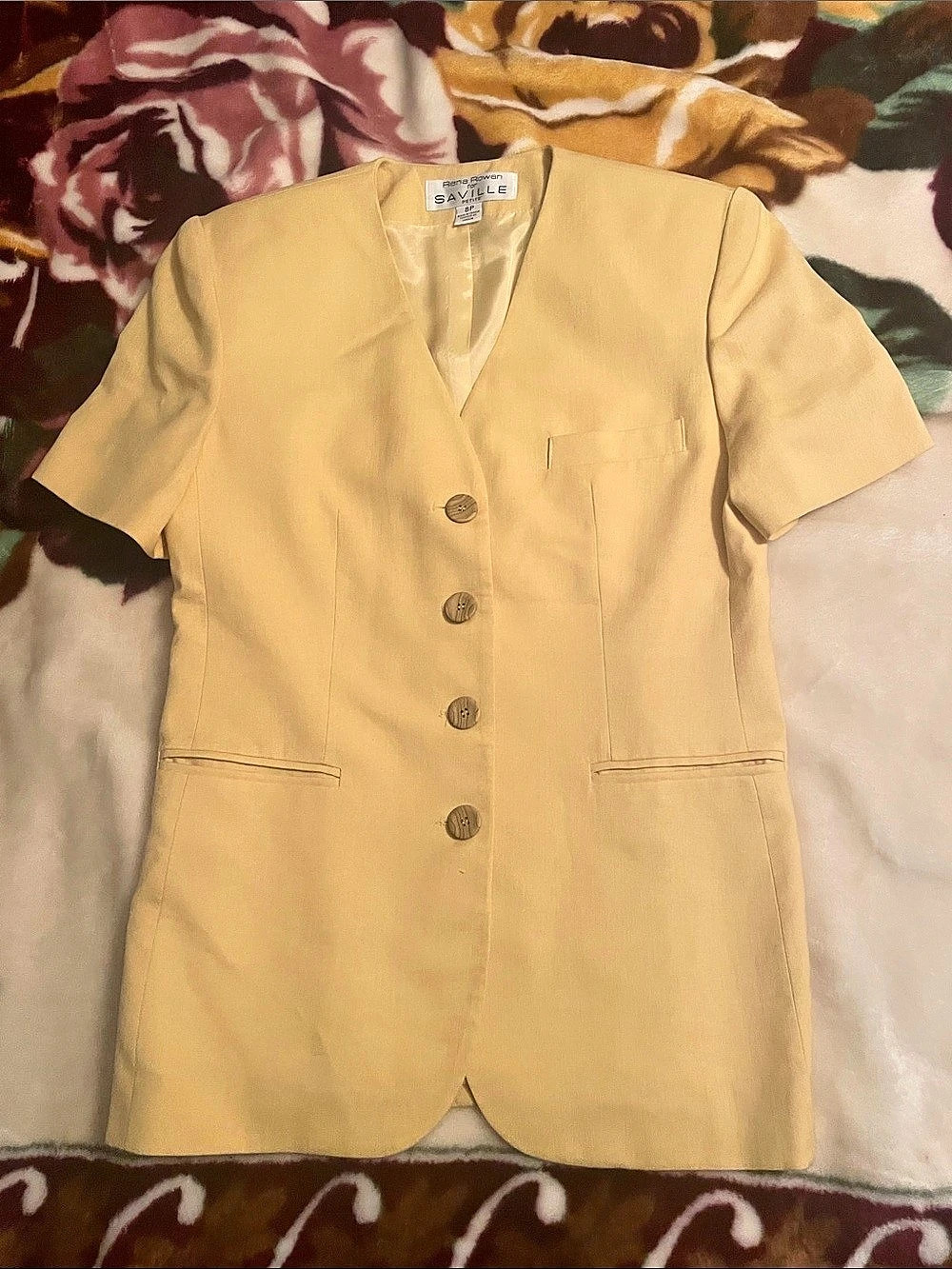 Rena Rowan for Saville Short Sleeve Blazer in Yellow Size 8P